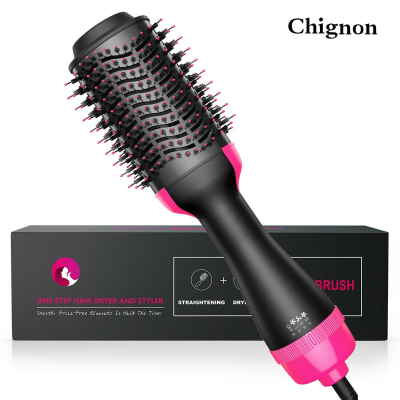 Hair Dryer Hot Air Brush Styler and Volumizer Hair Straightener Curler Comb Roller One Step Electric Ion Blow Dryer Brush 0 Global Adel 