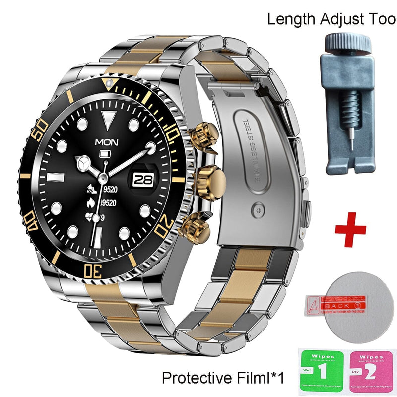 Smart Watch Men Multifunction Smartwatch 2022 Fitness Sports Waterproof Watches AW12 Steel Wrist Clock Bluetooth Call Connected 0 Global Adel Black gold China 