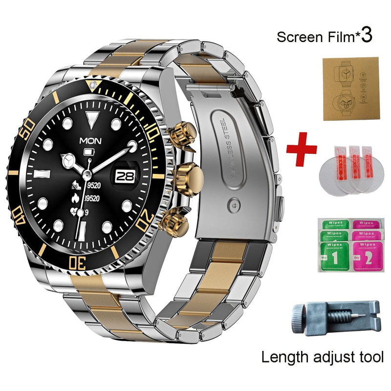 Smart Watch Men Multifunction Smartwatch 2022 Fitness Sports Waterproof Watches AW12 Steel Wrist Clock Bluetooth Call Connected 0 Global Adel Black gold9 China 
