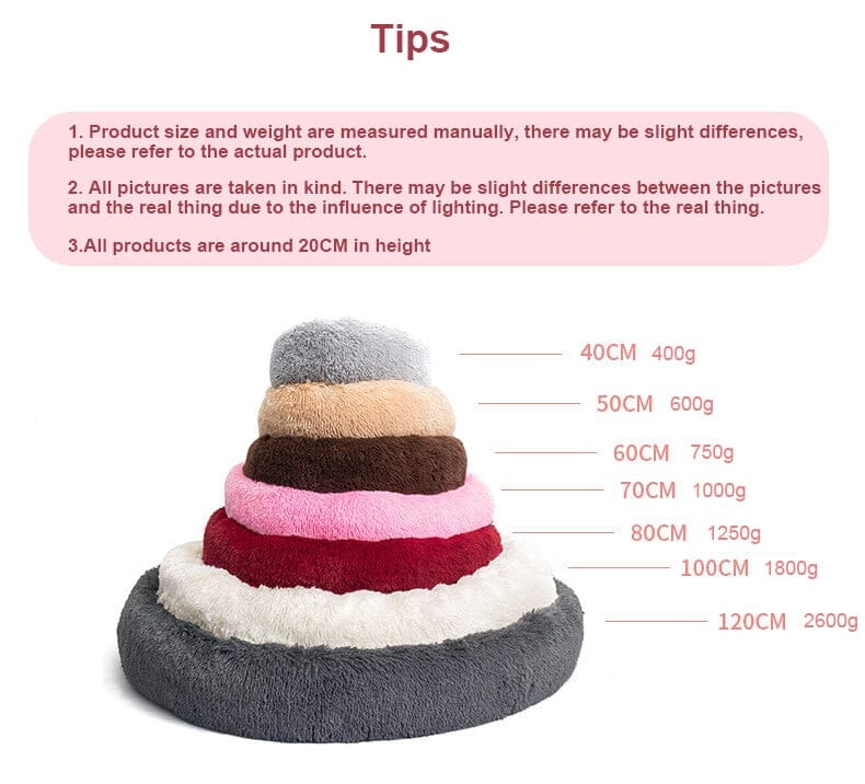 Super Soft Pet Bed Donut Non Slip Foam Luxury Fluffy Plush Dog Sofa Beds for Large Dogs Cat's House Puppy Cushion Mat Portable 0 Global Adel 